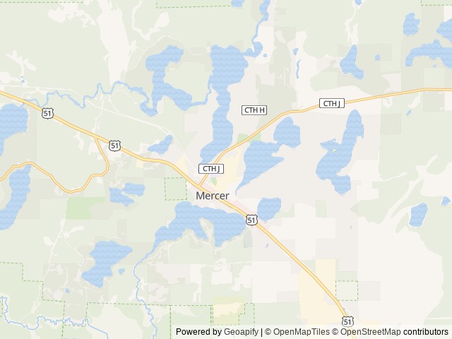 Map of Loon Lagoon R.V. Resort & Campground location at Mercer, WI, United States