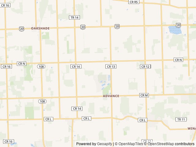 Map of Sunny's Campground location at Wauseon, OH, United States