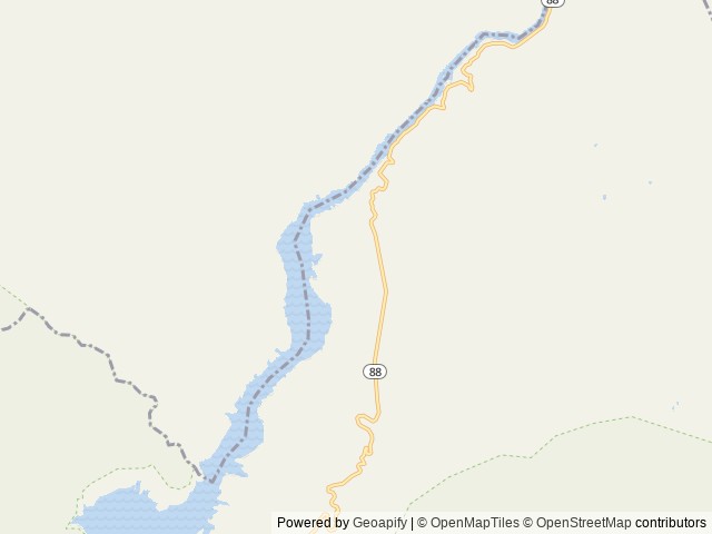 Map of Burnt Corral Campground location at Roosevelt, AZ, United States