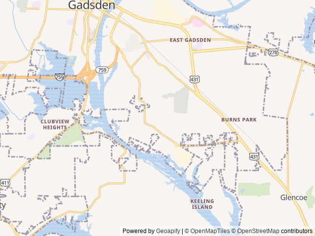 Map for Choco-Lot - No Pets Allowed near Gadsden, AL