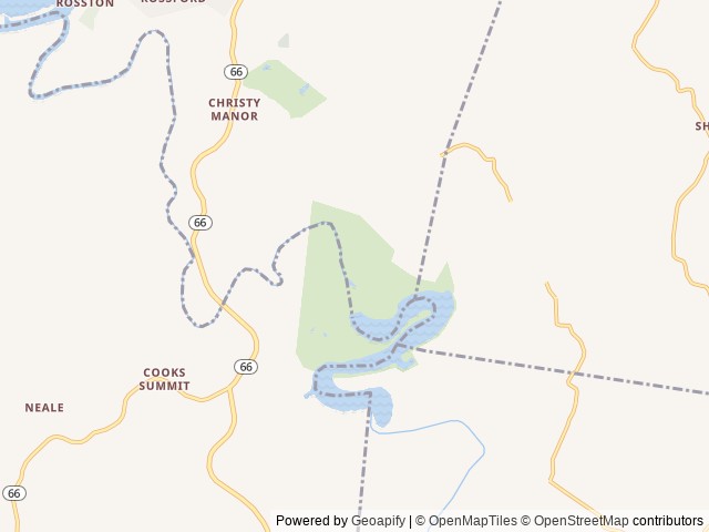 Map of Damsite and Spillway Recreation Area location at Ford City, PA, United States