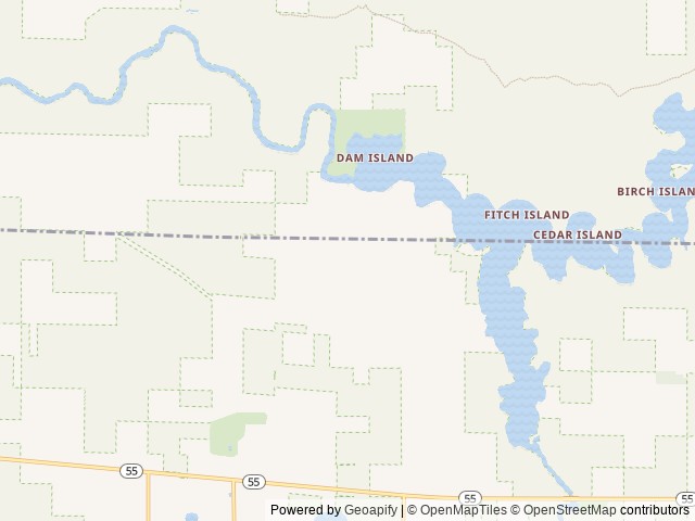 Map of Tippy Dam Campground and Cabins location at Wellston, MI, United States