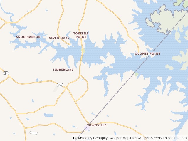 Map of Coneross Park location at Townville, SC, United States