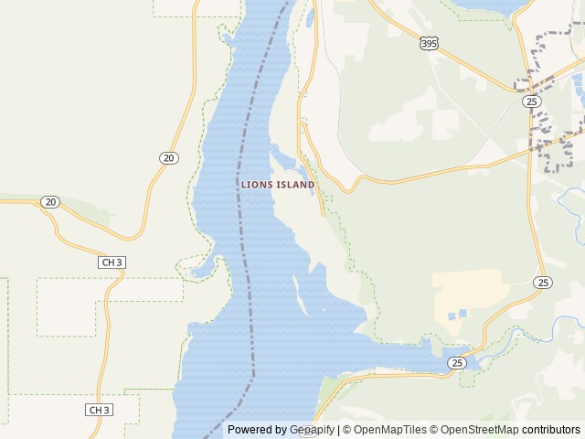 Map of Kettle Falls Locust Grove Group Site location at Kettle Falls, WA, United States