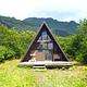 Twin Lakes Cabin in front of mountains
