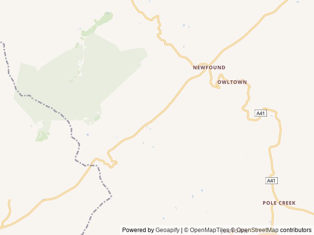 Map for Airstream 22FB Bambi Private Hillside Campground near Leicester, NC