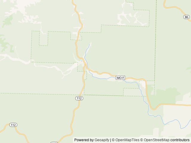 Map of Roaring River State Park location at Cassville, MO, United States