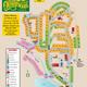Full-property site map showing lot layout, pond, pool and facilities — matches the campground's MAP page (https://quakerwoods.com/map/) and clearly represents the campground property plan.