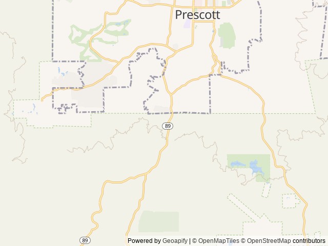 Map of White Spar Campground location at Prescott, AZ, United States