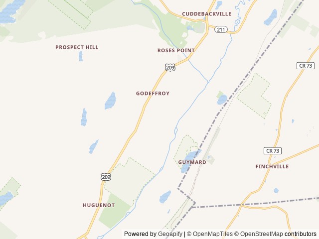 Map of Neversink River Resort location at Godeffroy, NY, United States