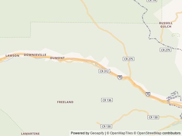 Map of Idaho Springs RV Campground location at Idaho Springs, CO, United States