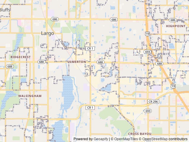 Map of Yankee Traveler RV Park location at Largo, FL, United States