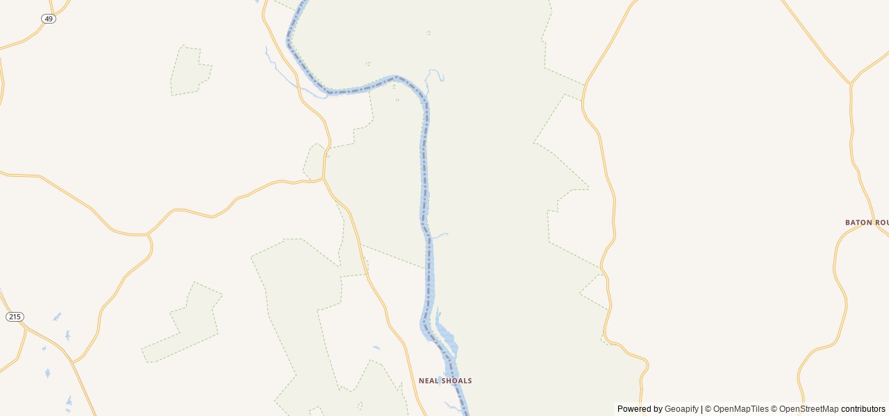 Map of Woods Ferry Campground (SC) location at Whitmire, SC, United States