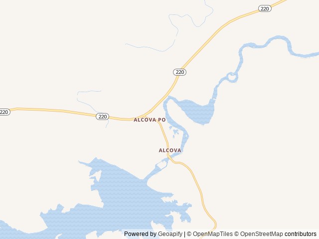 Map of Windy Waters at Eagle Creek location at Alcova, WY, United States