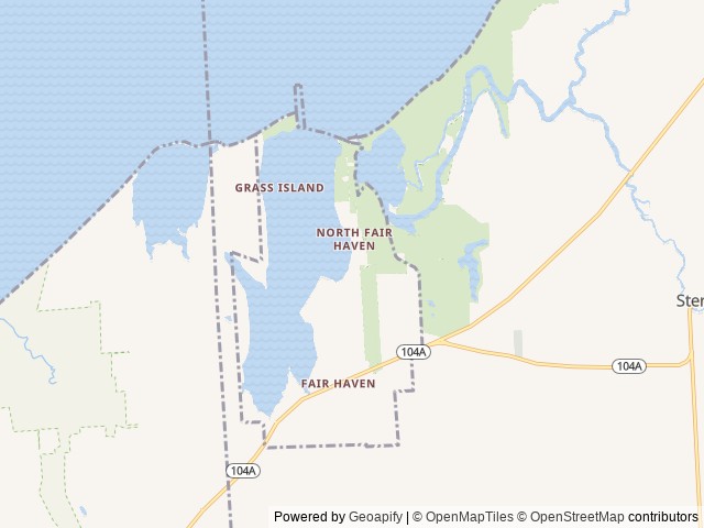 Map of Grants’ Vacation Park location at Fair Haven, NY, United States