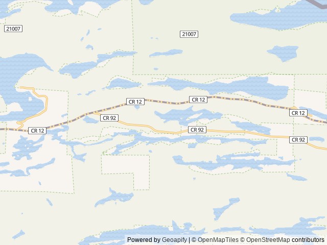 Map of Iron Lake location at Grand Marais, MN, United States
