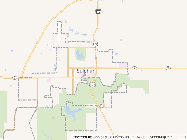 Map of Rock Creek Group Camp (Chickasaw) location at Sulphur, OK, United States