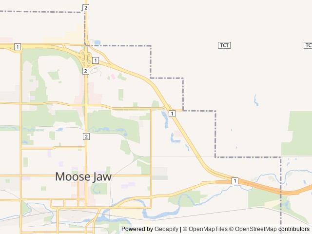 Map of Moose Jaw KOA Journey location at Moose Jaw, SK, Canada