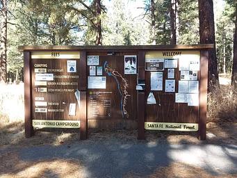 San Antonio Campground information board