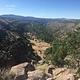 Looking down on an archaeological site from a trail overlook