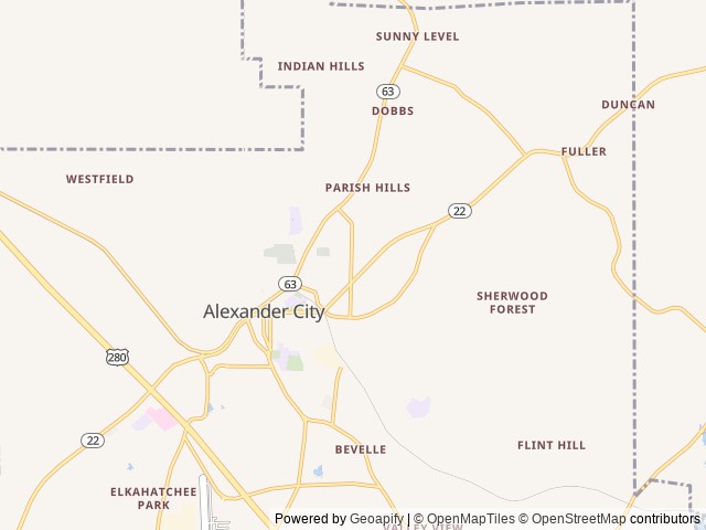 Map for FREEDOM Wind Creek Talladega Auburn Cheaha near Alexander City, AL