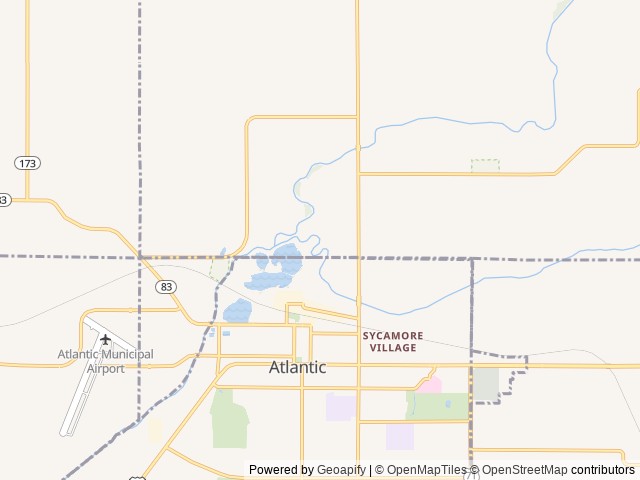 Map of Schildberg Recreation Area Campground location at Atlantic, IA, United States