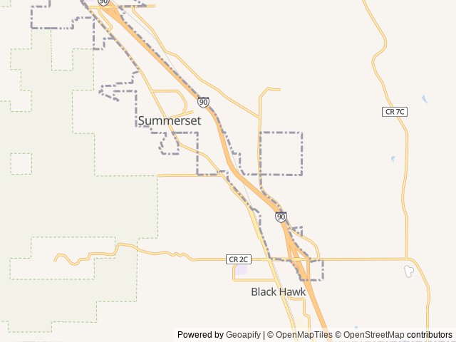 Map of Three Flags RV Park location at Black Hawk, SD, United States