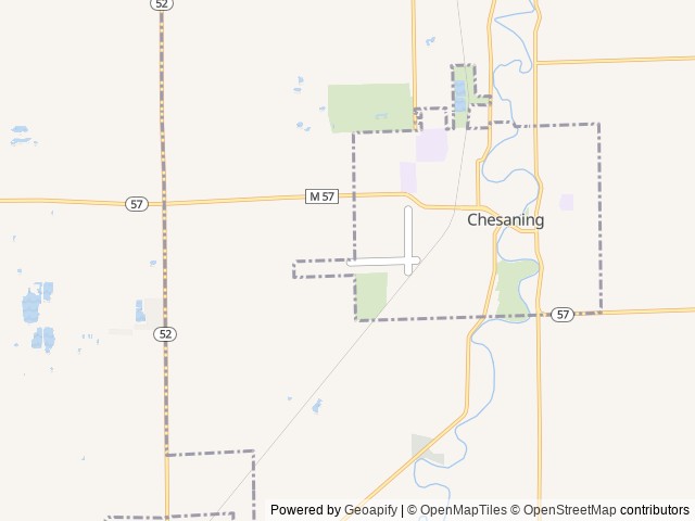 Map of Saginaw County Fairgrounds location at Chesaning, MI, United States
