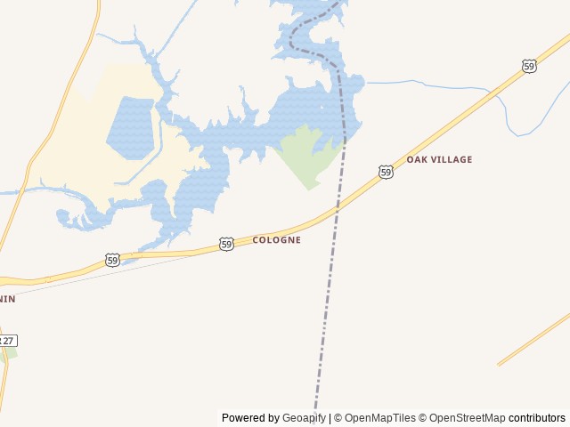 Map of Coleto Creek Park location at Victoria, TX, United States