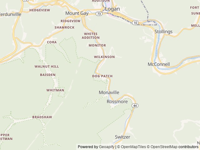 Map of Hillbilly Rentals Resort & Campground location at Wilkinson, WV, United States