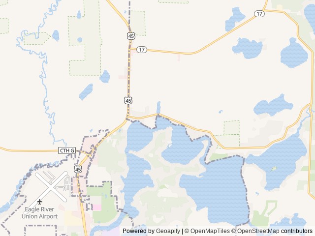 Map of Wild Eagle Lodge location at Eagle River, WI, United States