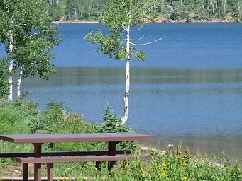 campsite overlooking the lake