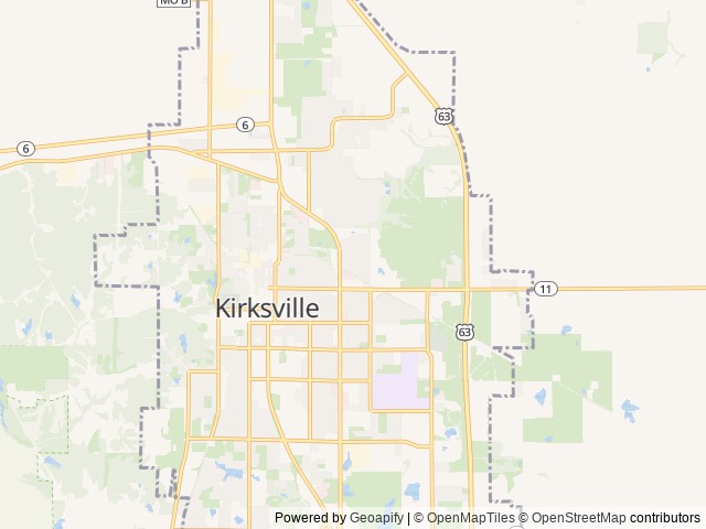 Map of Hickory Acres Campground location at Kirksville, MO, United States