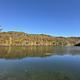 Fall foliage views from Dewey Lake Campground Shoreline Sites while looking towards the lake.