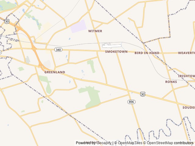 Map of Old Mill Stream Campground location at Lancaster, PA, United States
