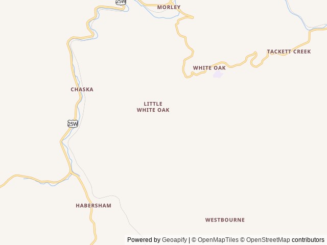 Map of Tacketts Hideaway Campground location at Duff, TN, United States