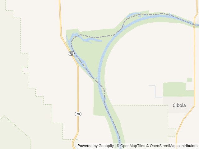 Map of Oxbow Recreation and Wildlife Area location at Yuma, AZ, United States