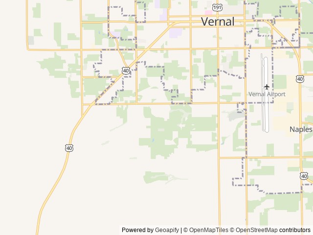 Map for Family Friendly Camper near Vernal, WY