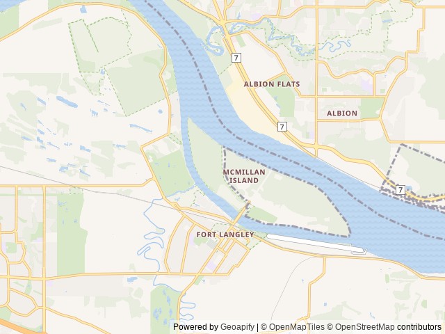Map of Fort Camping location at Fort Langley, BC, Canada