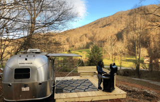 Airstream 22FB Bambi Private Hillside Campground