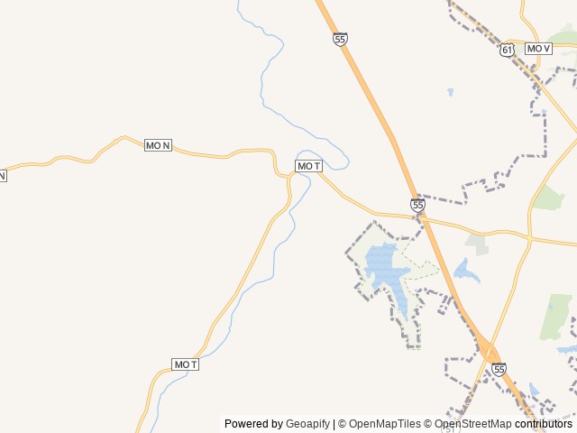 Map of Saline Creek RV Park & Campground location at Perryville, MO, United States