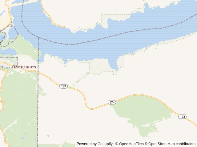 Map of Spring Canyon location at Grand Coulee, WA, United States