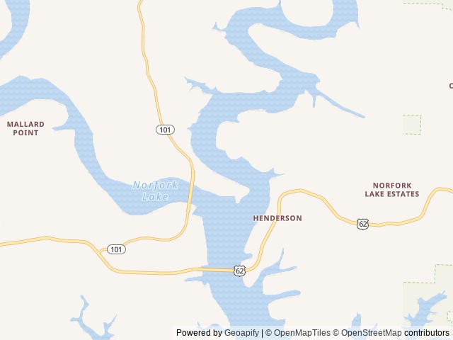 Map of Bidwell Point Park location at Gamaliel, AR, United States