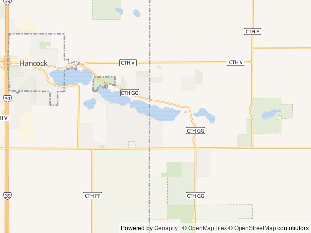 Map of Tomorrow Wood Campground location at Hancock, WI, United States