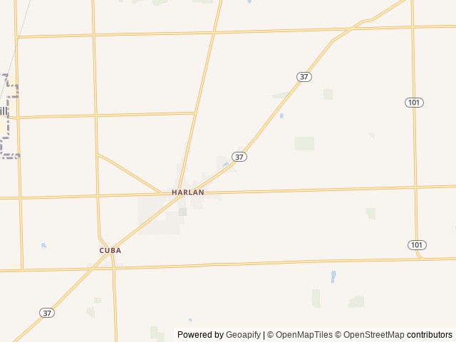 Map for CJ's 2013 Thor Motor Coach Chateau 31L near Harlan, MI