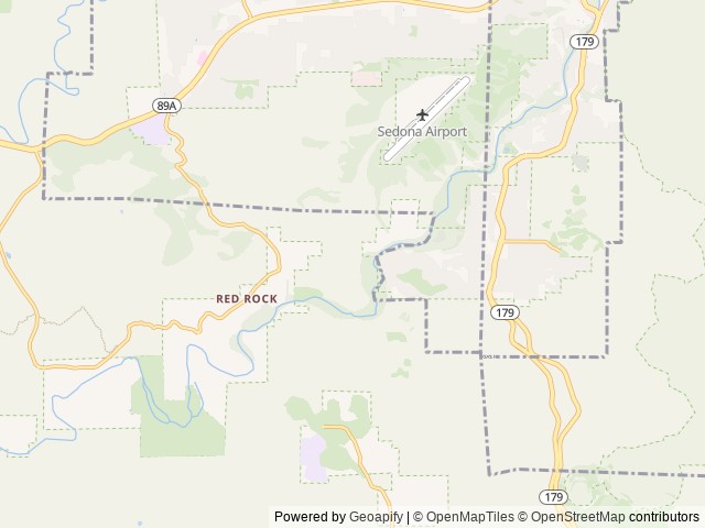 Map of Crescent Moon Ranch Cabin location at Sedona, AZ, United States