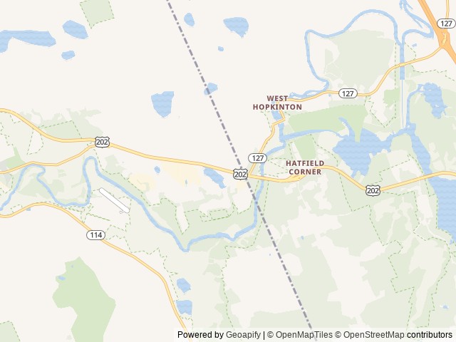 Map of Keyser Pond Campground location at Henniker, NH, United States
