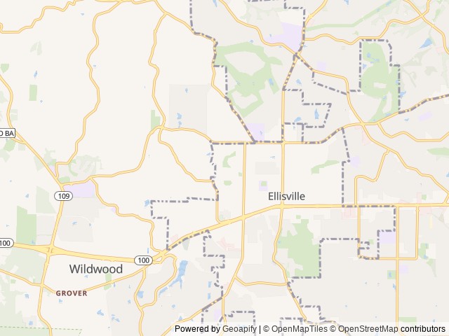 Map for 2022 Toyhauler with 13 ft garage near Ellisville, MO