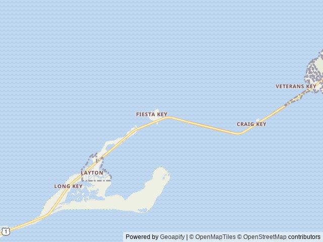 Map of Fiesta Key RV Resort and Marina location at Long Key, FL, United States
