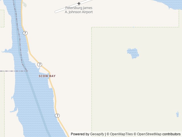 Map of Ravens Roost Cabin location at Petersburg, AK, United States